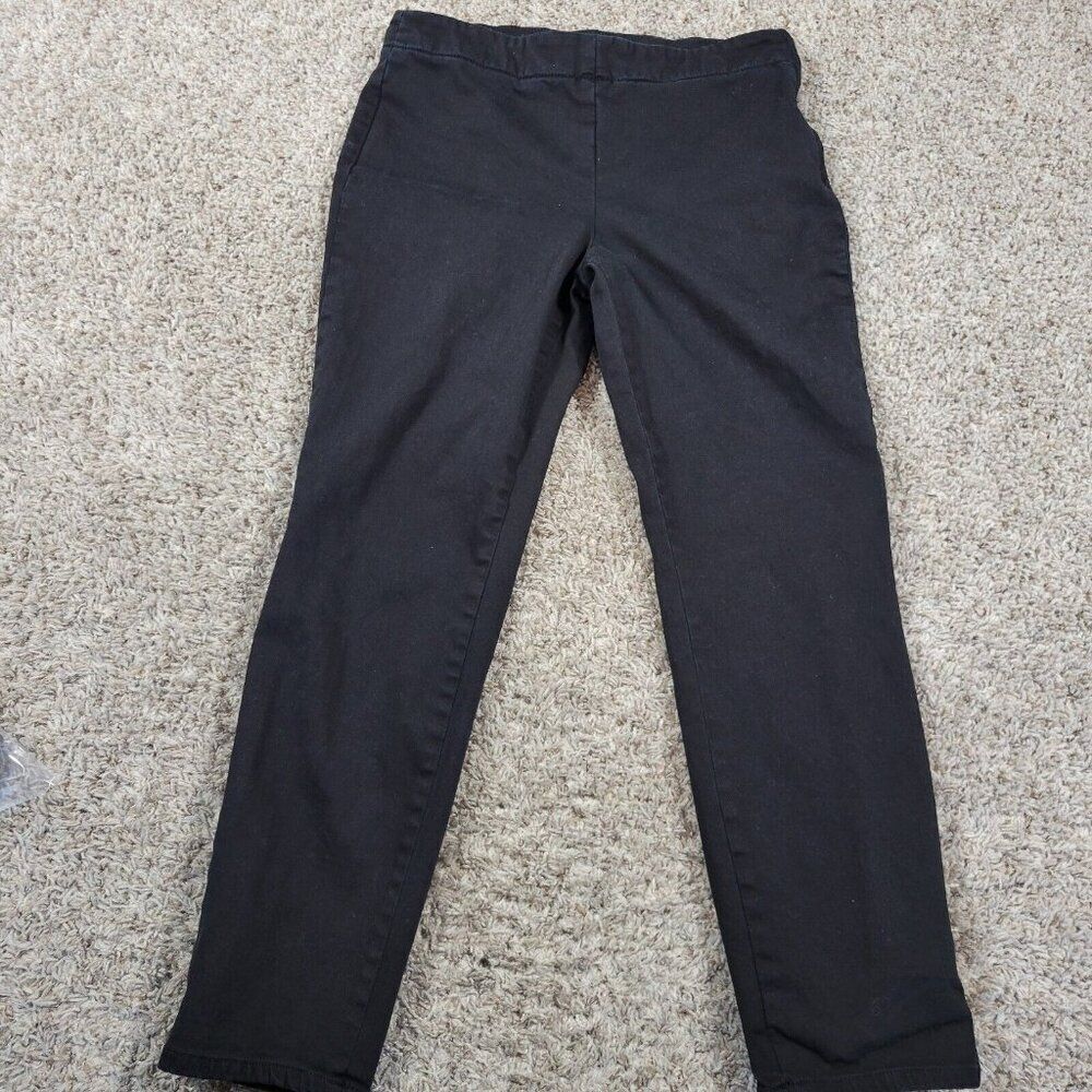 Talbots Pants Womens 10 Black Slim Ankle Side Zip